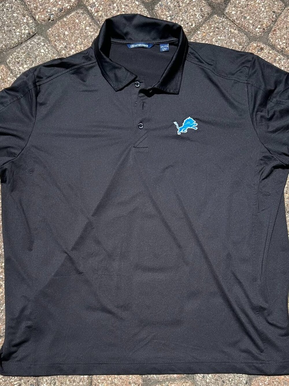 Detroit Lions Embroidered Logo NFL Cutter & Buck Textured Golf Shirt Men Sz XXL